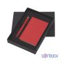 Набор подарочный Лорен с блокнотом А6, покрытие soft touch, красный#, красный
