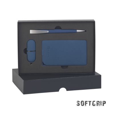 Набор Камень на 3 предмета, 4000 mAh /16Gb, с покрытием soft grip, темно-синий-0