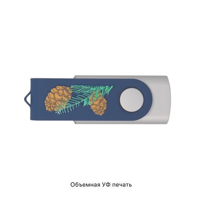 Флеш-карта Vostok, объем памяти 16Gb, покрытие soft touch, темно-синий-3