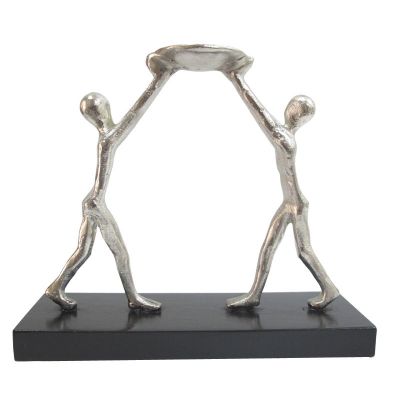 Скульптура - подсвечник Единство, черный с серебром-1