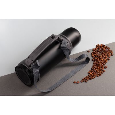 Термос Сахалин 1200 мл, покрытие пудра, черный-9