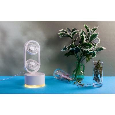 Портативный увлажнитель воздуха Smart Wind с двумя вентиляторами, белый-2