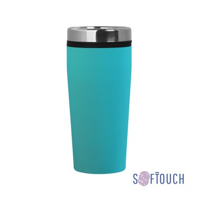 Термостакан Европа 500 мл, покрытие soft touch, бирюзовый-0