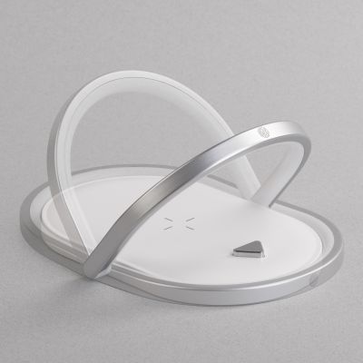 Лампа складная с беспроводным (15W) зарядным устройством Sky Light, белый с серым-2