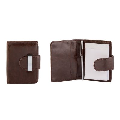 Блокнот с ручкой, коричневый-0