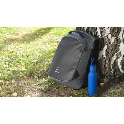 Рюкзак Holiday с USB разъемом и защитой от кражи, серый с черным-1