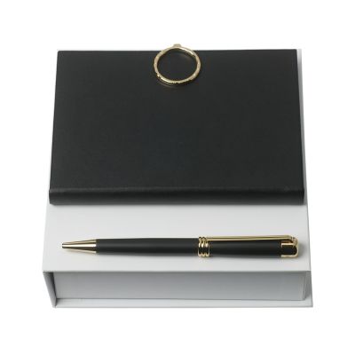 Набор (записная книжка А6, ручка шариковая), черный-0