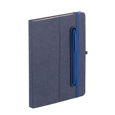 Блокнот Magnet с ручкой Vega на магните, с подставкой под смартфон, темно-синий-0