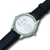 Часы наручные с двумя циферблатами, белый/черный/серебристый