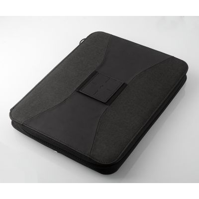 Папка А4 с беспроводным зарядным устройством 5000 mAh и блокнотом, черный-0