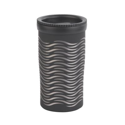 Термостакан Миссури 280 мл c гравировкой Волны, покрытие soft touch, черный-0