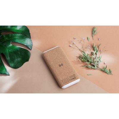 Беспроводное зарядное устройство Cork Power 10000 mAh, пластик/пшеничное волокно/пробка, бежевый-6
