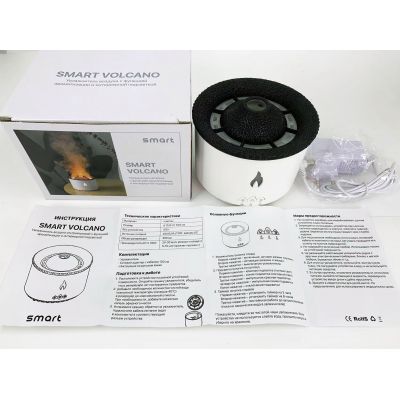 Увлажнитель воздуха Smart Volcano с функцией ароматерапии и интерьерной подсветкой, белый с черным-5