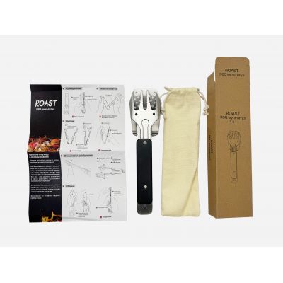 BBQ-мультитул Roast, черный с серебристым-4