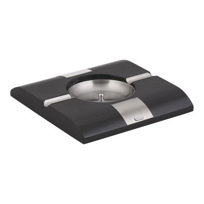 Пепельница, черный с серебром-0