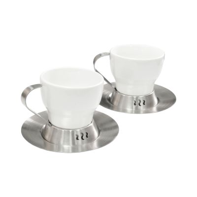 Набор чашек Симфония, белый с серебром-1