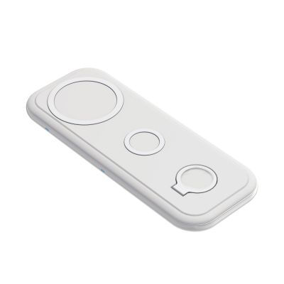 Настольная беспроводная (15W) зарядная станция Snow Board для смартфона, часов и наушников, белый-0