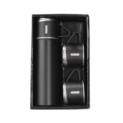 Набор подарочный Алтай: термос, 3 кружки, пудра, черный-1