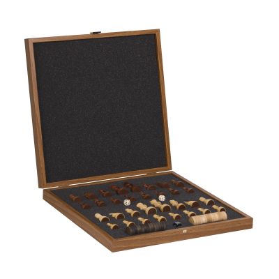 Набор игр 3 в 1 (шахматы, нарды, шашки), коричневый-0