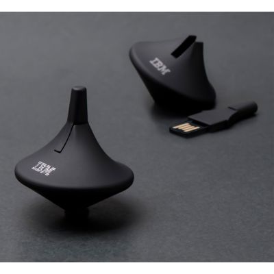 Флеш-карта-антистресс Volchok, объем памяти 16GB, темно-синий, покрытие soft touch, черный-2