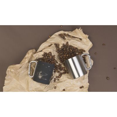 Кружка с карабином Огайо 300 мл, серебристый-1