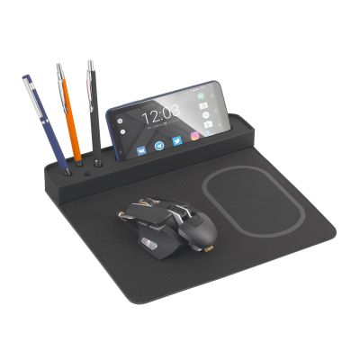 Настольная подставка с беспроводным зарядным устройством, черный-0