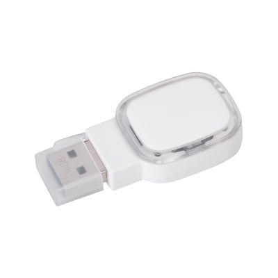 Флеш-карта 16 Гб с подсветкой логотипа, белый-0