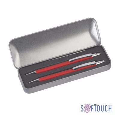 Набор Ray (ручка+карандаш), покрытие soft touch, красный-0