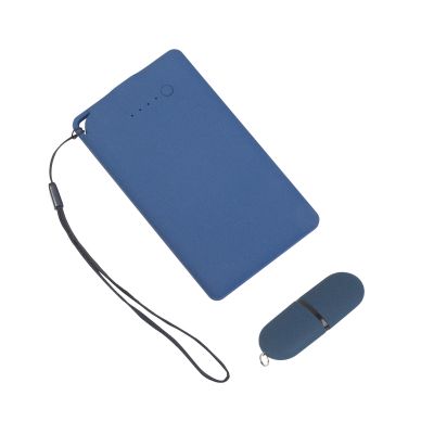 Набор Камень на 2 предмета, 4000 mAh /16Gb, с покрытием soft grip, темно-синий-1