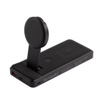 Беспроводная зарядная (20W/15W) станция-пауэрбэнк Slider 10000 mAh для смартфонов, наушников, часов, с подвижным зарядным блоком, черный