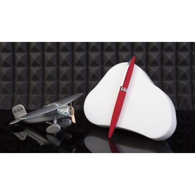 Ручка шариковая Rocket, покрытие soft touch, красный-1