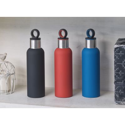 Термобутылка Силуэт 500 мл, покрытие soft touch, красный-1