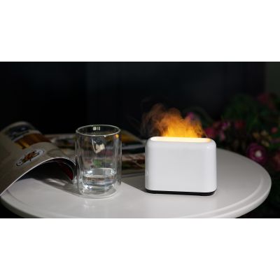 Увлажнитель Flame с эффектом пламени, белый-0