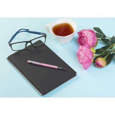 Ручка шариковая Star, покрытие soft touch, розовый-1