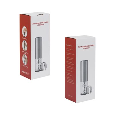 Штопор автоматический Сомелье с батареей, 500 mAh, серебристый-7