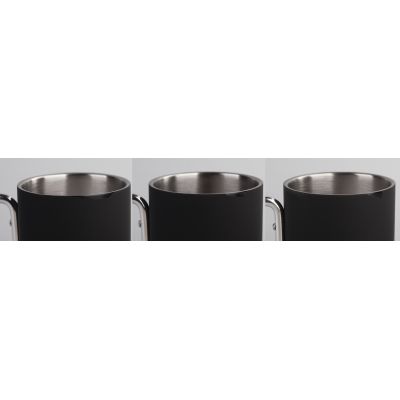 Кружка с карабином Юта 300 мл уценка, покрытие soft touch, черный-1