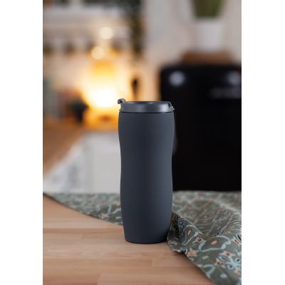 Термостакан Монтана 400 мл, покрытие soft touch, серый-1