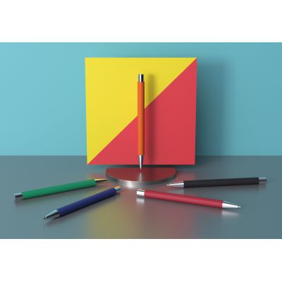 Ручка шариковая Aurora, покрытие soft touch, черный-3