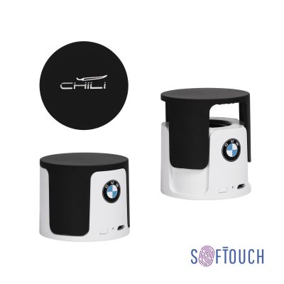 Беспроводная Bluetooth колонка Echo, покрытие soft touch, белый с черным-0