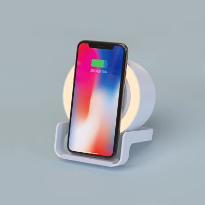 Bluetooth колонка-подставка Smart Sound с беспроводным (10W) зарядным устройством и лампой, белый-7