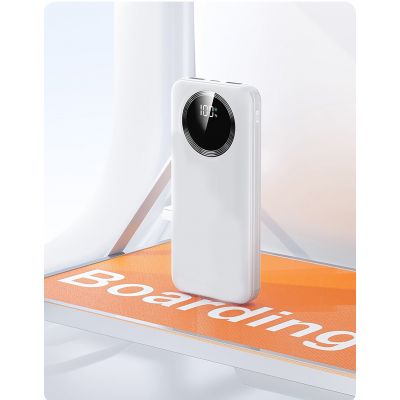 Зарядное устройство Phantom 10000 mAh с 4мя встроенными кабелями и цифровым индикатором заряда, белый-2