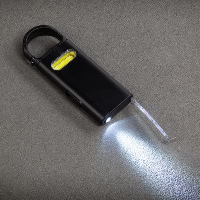 Фонарик Spark с рулеткой и карабином, черный-1