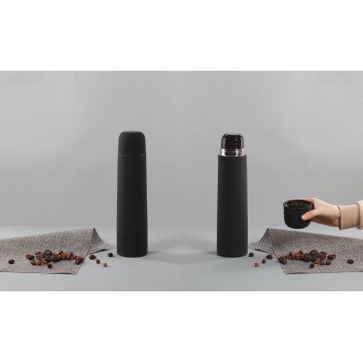 Термос Родос, покрытие soft touch, 1 л., черный-1