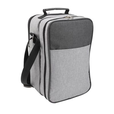 Набор для пикника Эквадор на 4 персоны с холодильным отделением, серый с черным-2