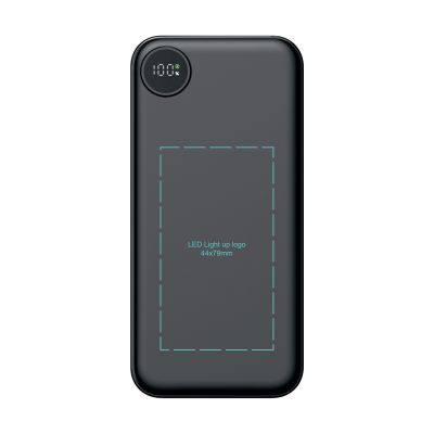 Зарядное устройство Форт 10000 mAh с подсветкой логотипа, встроенными кабелями и цифровым индикатором заряда, черный-5
