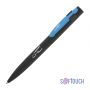 Ручка шариковая Lip, черный/оранжевый, покрытие soft touch, черный с голубым