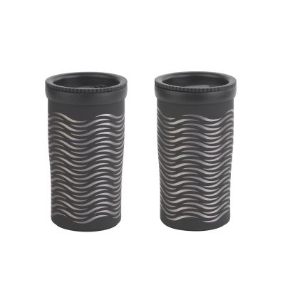 Термостакан Миссури 280 мл c гравировкой Волны, покрытие soft touch, черный-2