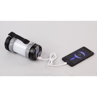Туристический led-фонарь Campus с аккумулятором 4000 mAh, черный с серым-2