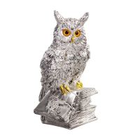 Скульптура Сова на книгах, серебристый