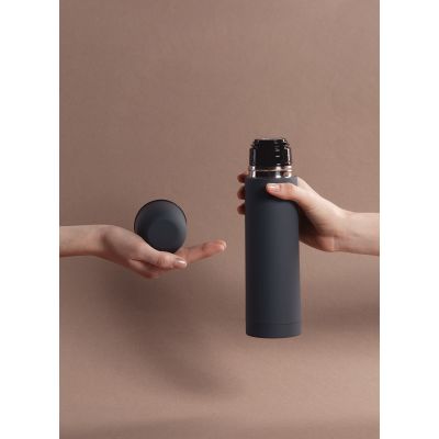 Термос Крит 500 мл, покрытие soft touch, серый-1